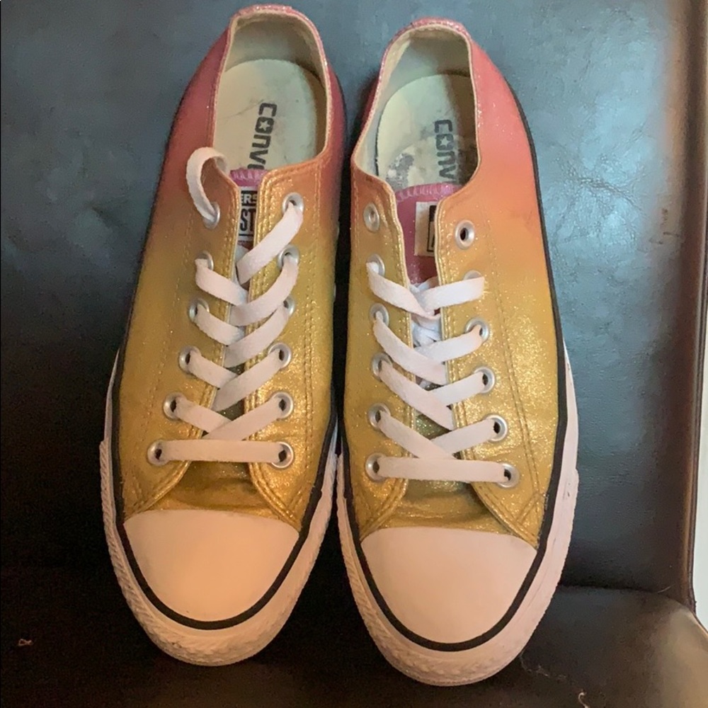 Pink and Gold Sparkly Converse All-Star
